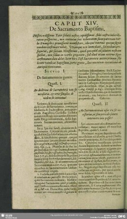 Caput XIV. De Sacramento Baptismi