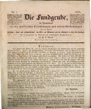 Die Fundgrube : Zeitschrift für die gesamten praktischen Bedürfnisse und Interessen des täglichen Lebens. 4. 1858