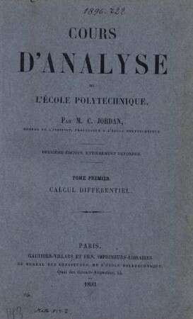 Tome 1: Cours d'analyse de l'école polytechnique. Tome 1