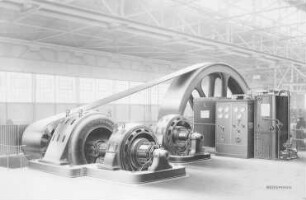 Drehstrom-Walzenwerk-Antrieb 1000/2000 PS, 500 Volt, Drehzahlregelung durch Regelsatz (Bergmann, Berlin) : Technikgeschichte | Elektrotechnik | Verbrauch elektrischer Energien | Elektromotoren