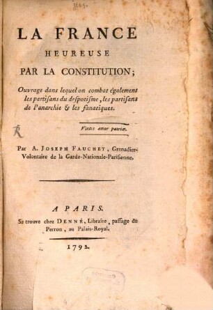 La France heureuse par la constitution