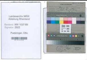 Entnazifizierung Otto Puetzinger , geb. 06.03.1892 (Spediteur)