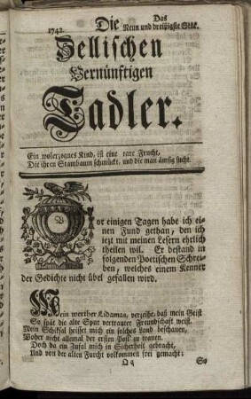 1742. Das Neun und dreißigste Stük.