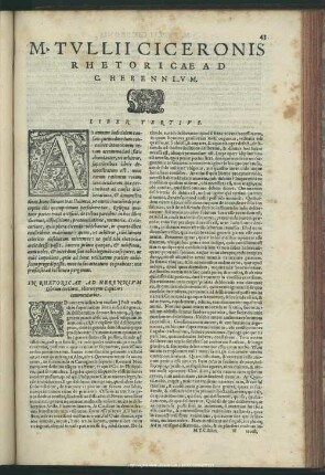 M. Tullii Ciceronis Rhetoricae Ad C. Herennium Liber Tertius