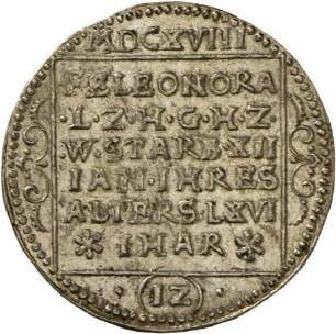 Medaille auf den Tod der Landgräfin Eleonore von Hessen-Darmstadt, 1618