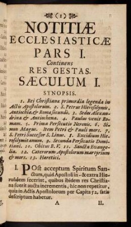1-282, Notitiae ecclesiasticae