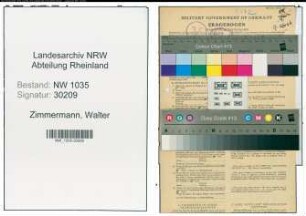Entnazifizierung Walter Zimmermann , geb. 27.04.1909 (Bergmann)