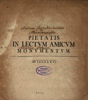 Monumentum pietatis in lectum amicum