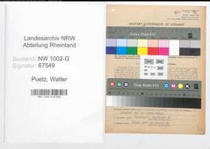 Entnazifizierung Walter Puetz, geb. 26.06.1901 (Angestellter)