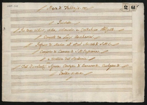 Quintette; vl (2), vla, vlc, cb; F-Dur; G 338; op.39,2