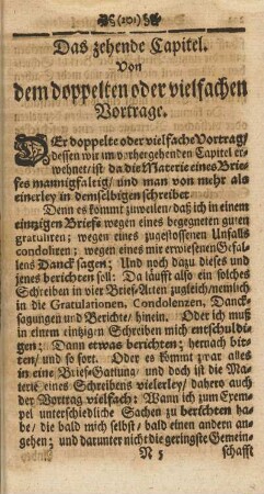 Das zehende Capitel. Von dem doppelten oder vielfachen Vortrage