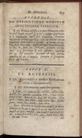 Caput V. De Adverbiis. - Appendix III. De Praeterito Passivo.