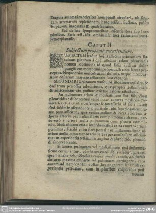 Caput II. Subjectum proponit excutiendum