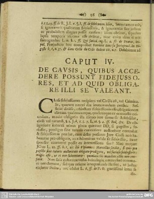Caput IV. De Causis, Quibus Accendere Possunt Fidejussores, Et Ad Quid Obligare Se Valeant
