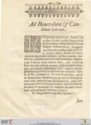 Ad Benevolum & Candidum Lectorem