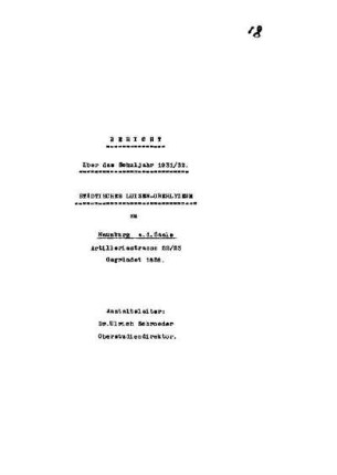 1931/32: Bericht ... - 1931/32