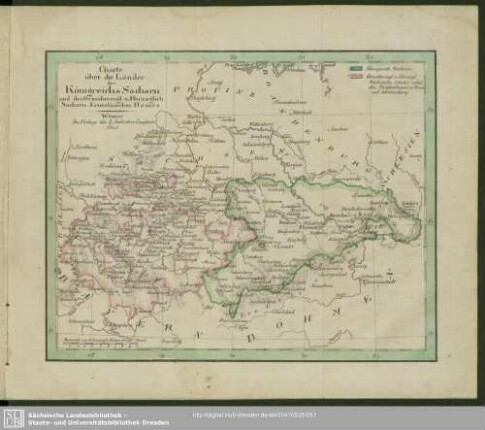 Charte über die Länder des Königreichs Sachsen und des Grossherzogl. u. Herzoglich Sachsen-Ernestinischen Hauses