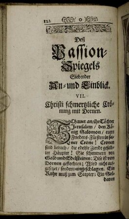 VII. Christi schmertzliche Crönung mit Dornen.