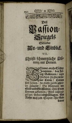 VII. Christi schmertzliche Crönung mit Dornen.