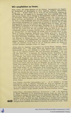 Wir empfehlen zu lesen.