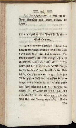 Wirkungskreis - Geschäftkreis - Spielraum.
