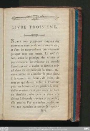 Livre Troisieme.