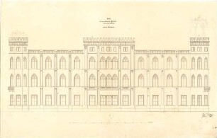 Gärtner, Friedrich von; München; Wittelsbacherpalast - Aufriss