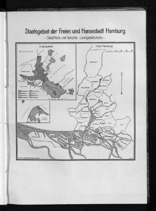 Staatsgebiet der Freien und Hansestadt Hamburg - Stadtteile und Vororte, Landgebietsteile -