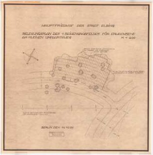 Friedhof, Elbing: Belegungsplan des 1.Reihengrabfeldes für Erwachsene am kleinen Umfahrtsweg 1:200