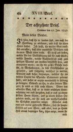 Der achtzehnte Brief