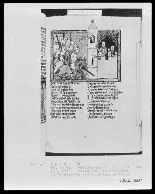 Rudolf von Ems, Weltchronik — Uriahs Tod in der Schlacht, Folio 274recto