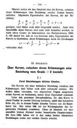§ 1. Zwei Beziehungen dritten Grades.