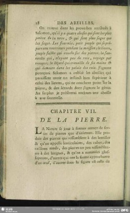 Chapitre VII. De la Pierre