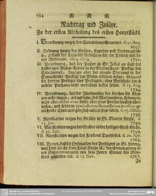 Nachtrag und Zusätze