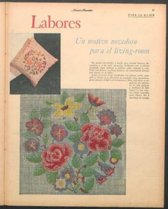 Labores [Dibujos] : Un motivo novedoso para el living-room