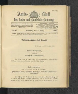 No.50, Sonntag, den 2. März 1919