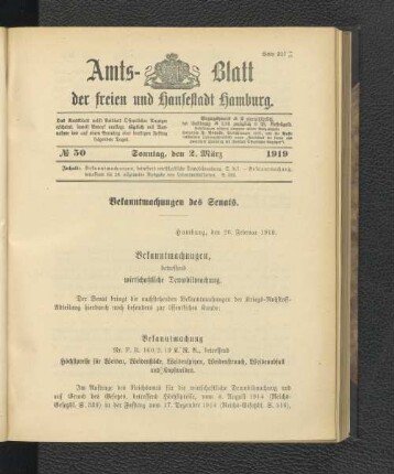 No.50, Sonntag, den 2. März 1919