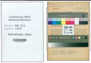Entnazifizierung Alfred Schmitthoefer , geb. 09.03.1903 (Schlosser)