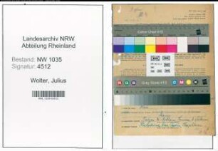 Entnazifizierung Julius Wolter , geb. 01.07.1898 (Beamter)