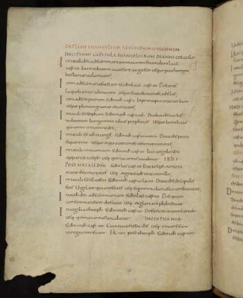 Capitulare evangeliorum (unvollständig, Schluss fehlt)