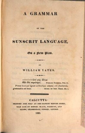 A grammar of the Sunscrit language : on a new plan