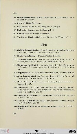 Zinn (Nr. 595-619)
