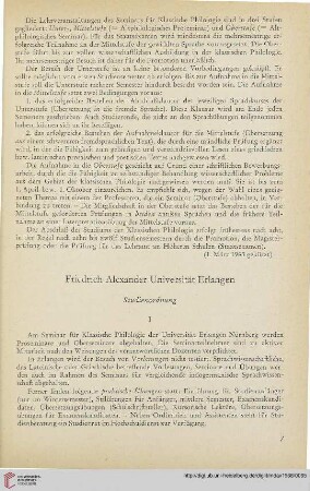 11: Friedrich-Alexander-Universität Erlangen : Studienordnung