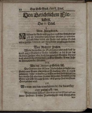 Der II. Titul. Von Gerichtlichem Fürladen