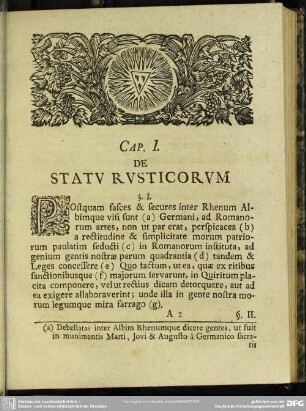Cap. I. De Statu Rusticorum