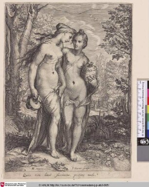 [Zwei Nymphen der Diana halten Krüge; Two Nymphs of Diana Holding Pitchers]