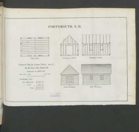 Portsmouth, N.H. Proposed plan for engine house for the Navy Yard Kittery, Me.