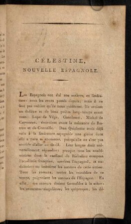 187-211, Célestine, nouvelle espagnole.