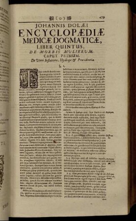 Liber Quintus, De Morbis Mulierum.