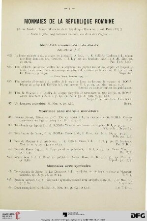 Monnaies de la République romaine (Nr. 33-371)